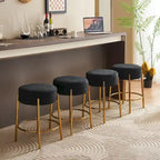 Black+Gold Modern 20 Barstools with Sturdy Hardware Support Legs (Set of 2)