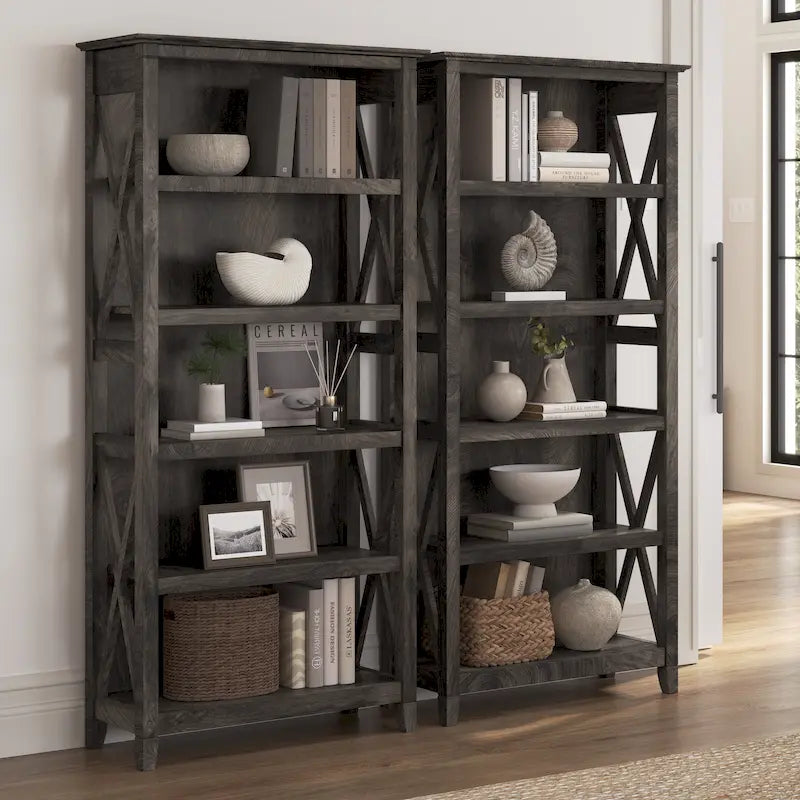 Key West 5 Shelf Bookcase Set by Bush Furniture
