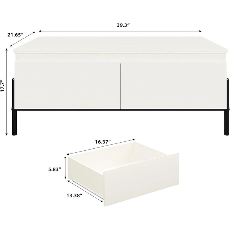 Coffee Table White Center Table Modern Living Room Table