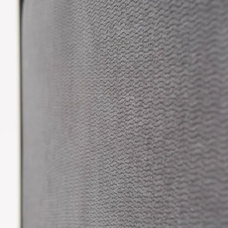 Kiran King Size Platform Bed, Gray Upholstered Headboard, Wood Frame