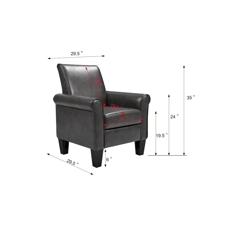 Roomfitters Accent Chairs, Comfy Sofa Chair, Armchair for Reading, Living Room, Bedroom, Office,Waiting Room, PU leather