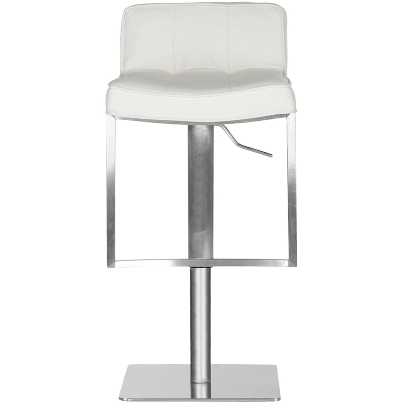 SAFAVIEH Lyndy 24.8-34.2-inch White Leather Adjustable Swivel Bar Stool - 20.1 x 16.5 x 29.9 - 20Wx17Dx30H