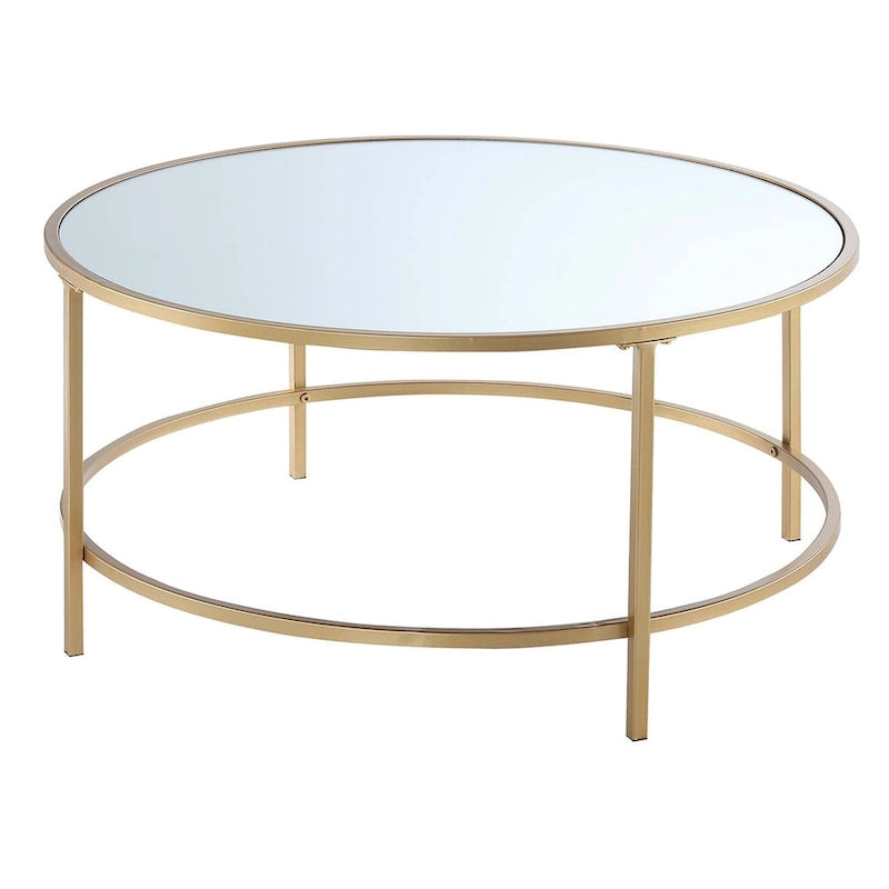Convenience Concepts Gold Coast Faux Marble Round Coffee Table