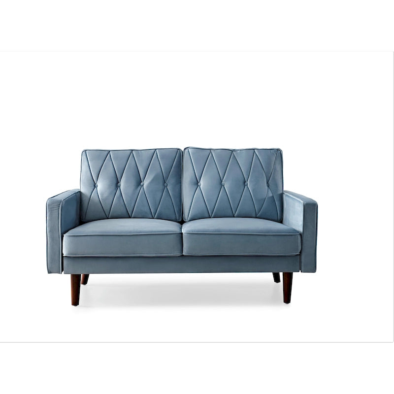 Feemster 57.5 Wide Velvet Tufted Cushion Back Loveseat