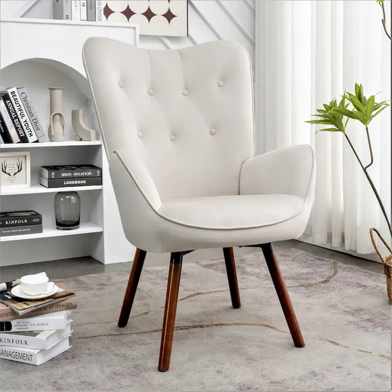 Kreedence 26.38 W Microfiber Flared Arm Accent Chair