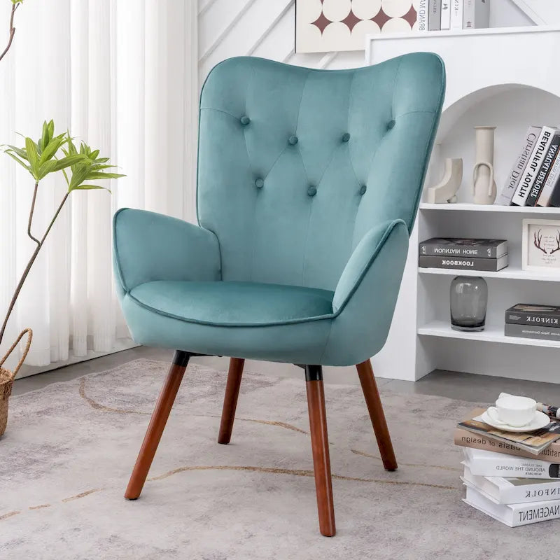 Kreedence 26.38 W Microfiber Flared Arm Accent Chair