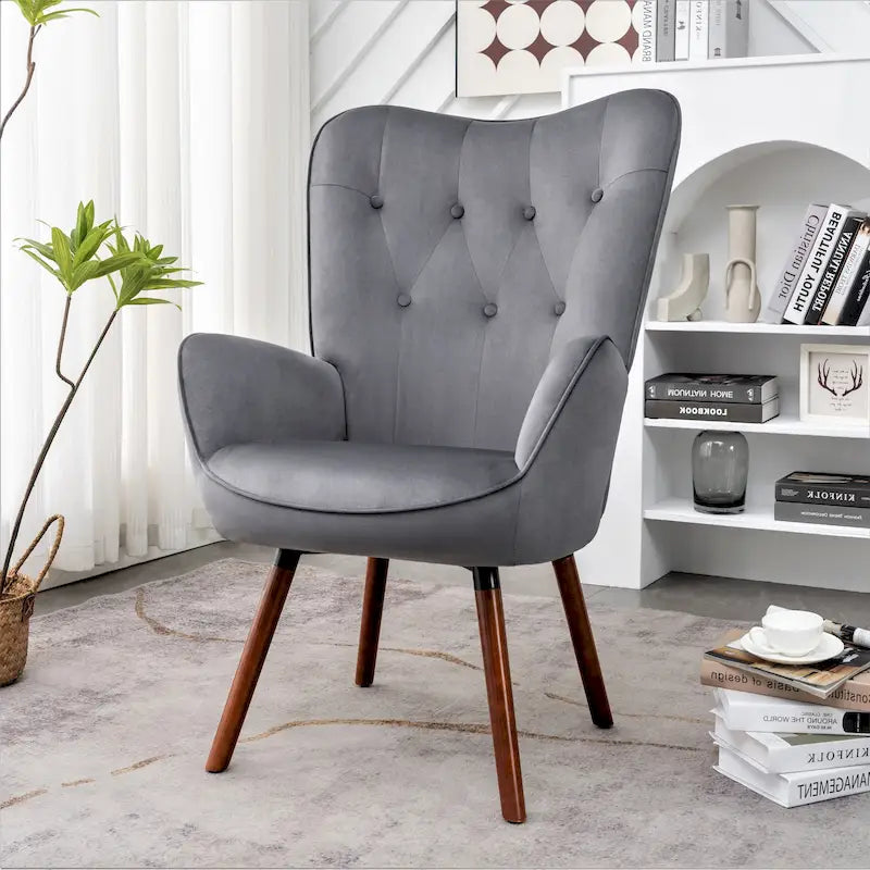 Kreedence 26.38 W Microfiber Flared Arm Accent Chair