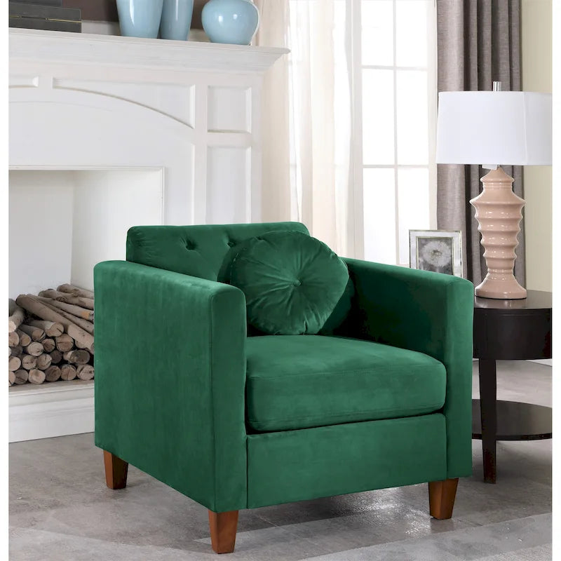 Persaud Velvet Kitts Classic Chesterfield Chair