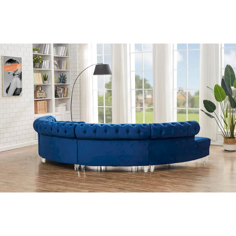 138.6 Velvet curved sofa Symmetrical Modular Sectional