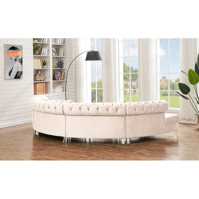 138.6 Velvet curved sofa Symmetrical Modular Sectional