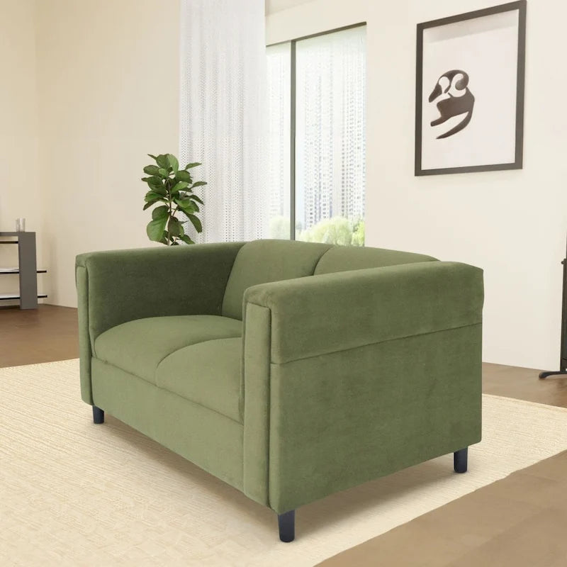 Coast to Coast Sofas Mid Century Modern Loveseat Sofa Solid Wood Frame Upholstered