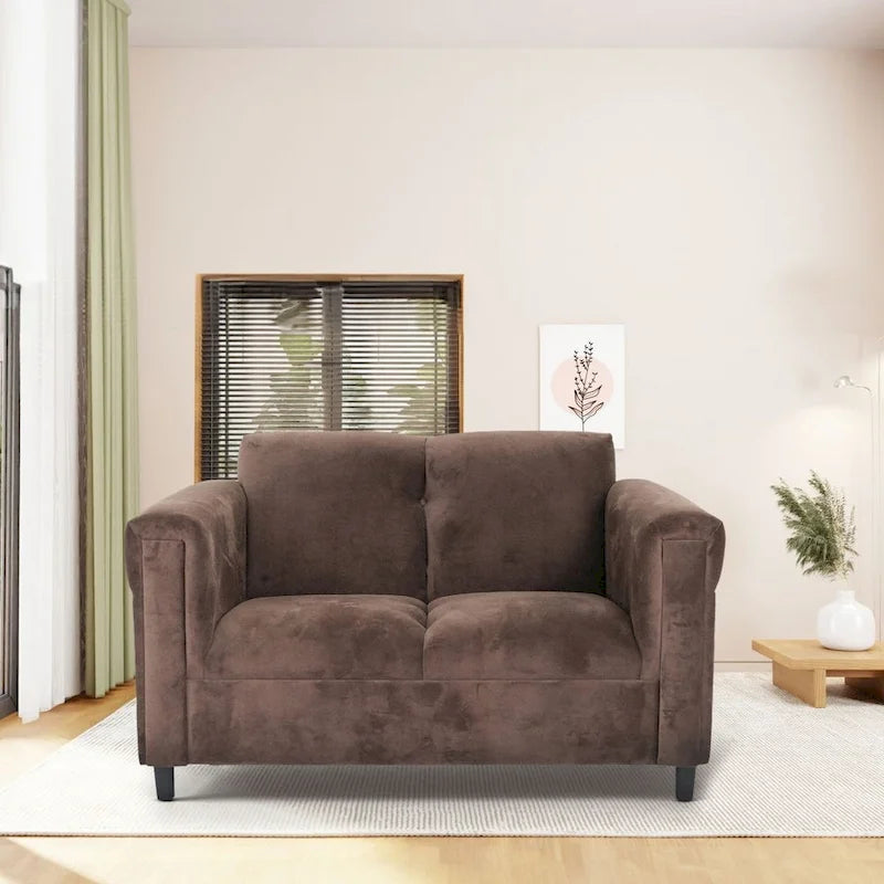 Coast to Coast Sofas Mid Century Modern Loveseat Sofa Solid Wood Frame Upholstered