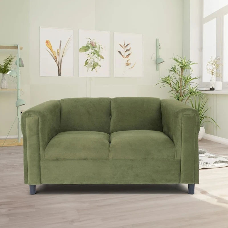 Coast to Coast Sofas Mid Century Modern Loveseat Sofa Solid Wood Frame Upholstered