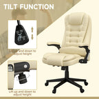 HOMCOM High Back Vibration Massage Office Chair with 6 Vibration Points, Beige