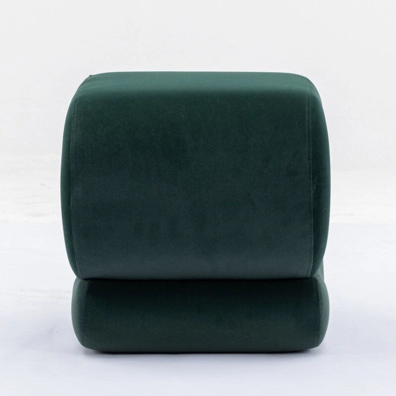 Velvet Fabric S-shape Ottoman Makeup Stool Footstool