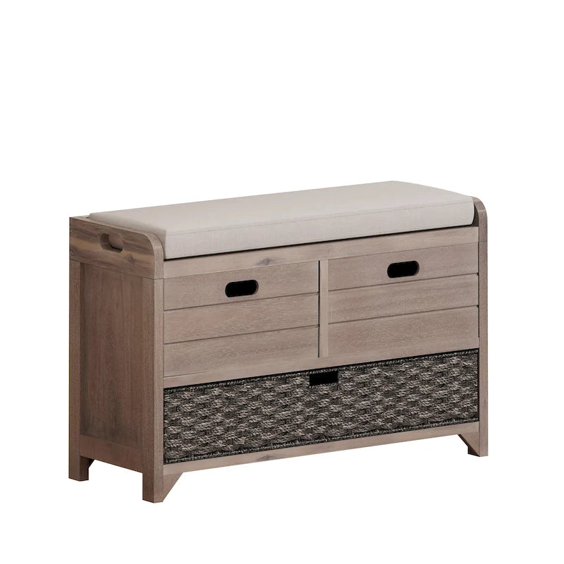 Storage Bench with Removable Basket and 2 Drawers