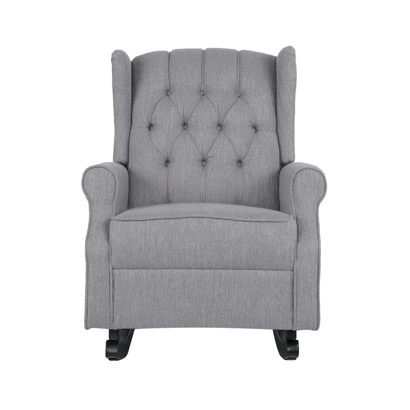 Dobles Fabric Tufted Wingback Rocking Chair by Christopher Knight Home