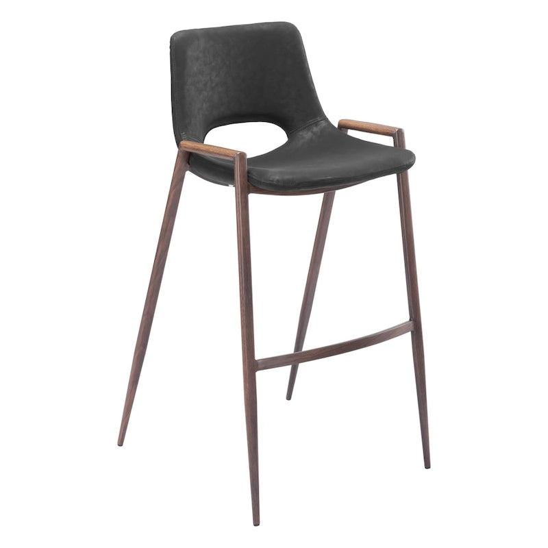 Desi Barstool Black & Walnut