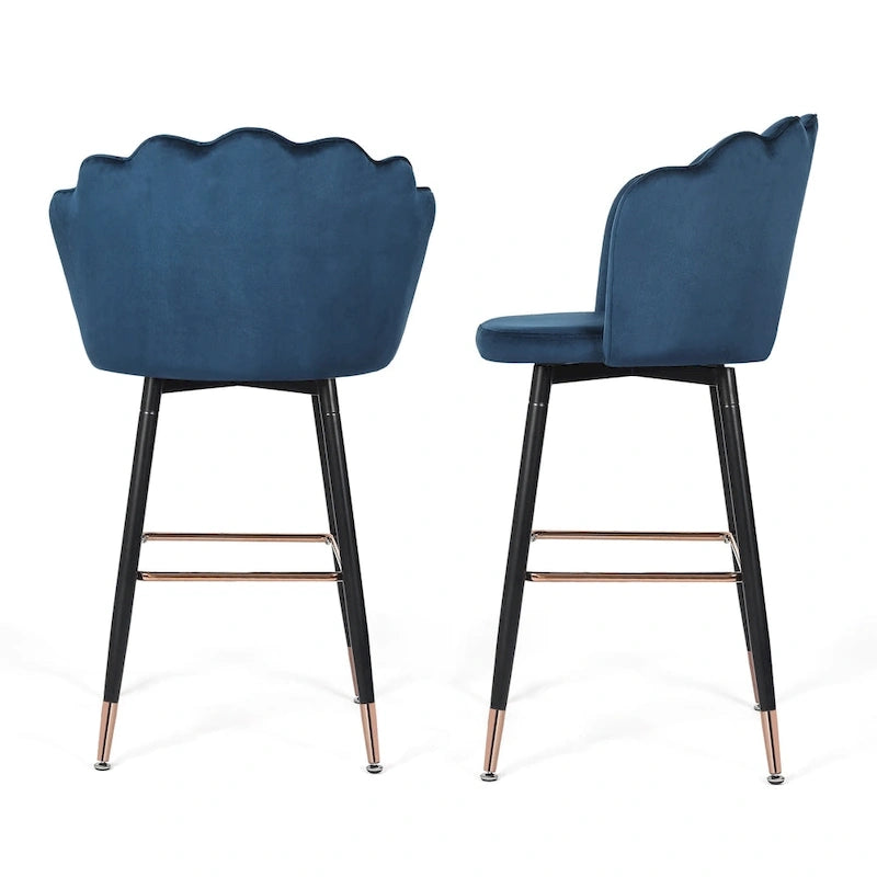Adeco 42 Height Set of 2 Velvet Bar Stools
