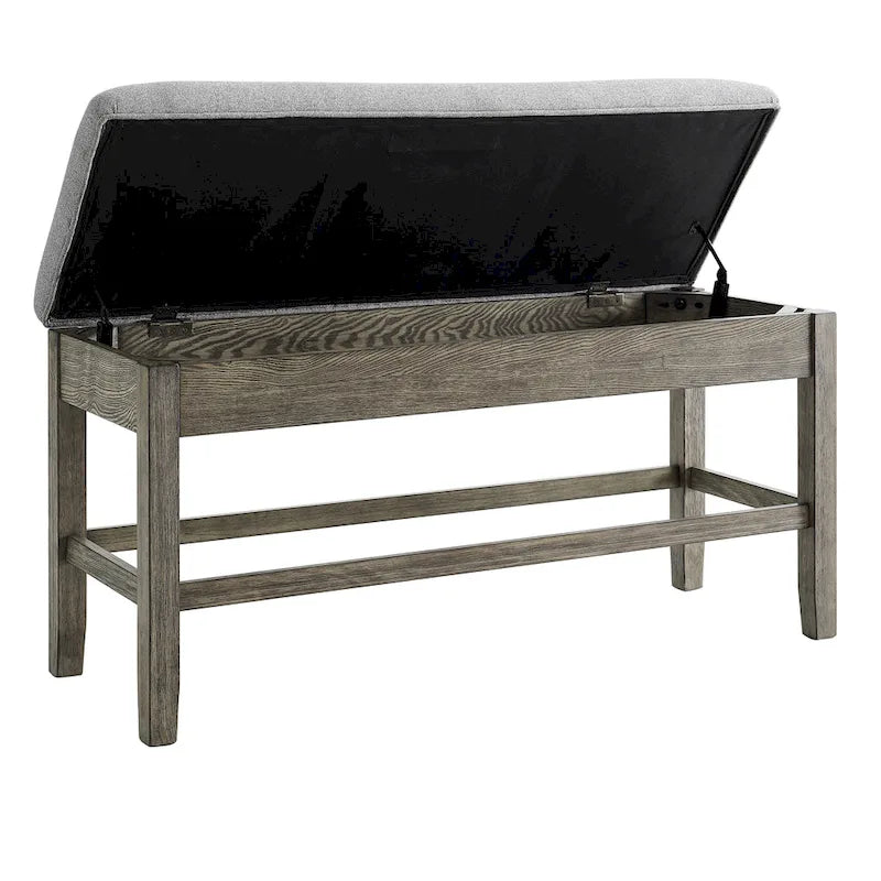 Steve Silver Garfield Driftwood Storage Counter Bench