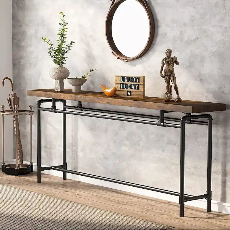 70.9 Inches Console Sofa Table for Living Room, Wood Entryway Table