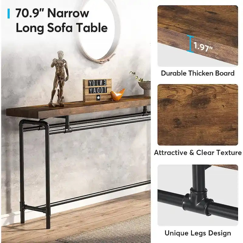 70.9 Inches Console Sofa Table for Living Room, Wood Entryway Table