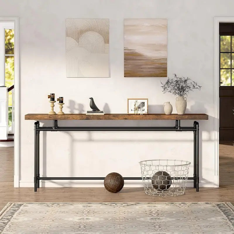 70.9 Inches Console Sofa Table for Living Room, Wood Entryway Table