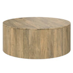 WYNDENHALL Hillmount SOLID MANGO WOOD 36 inch Wide Round Contemporary Drum Coffee Table & Fully Assembled - 36d x 36 w x 14h