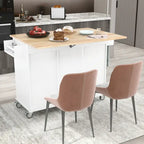 52.7 Inch Width Rolling Mobile Kitchen Island with Locking Wheels