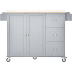 52.7 Inch Width Rolling Mobile Kitchen Island with Locking Wheels