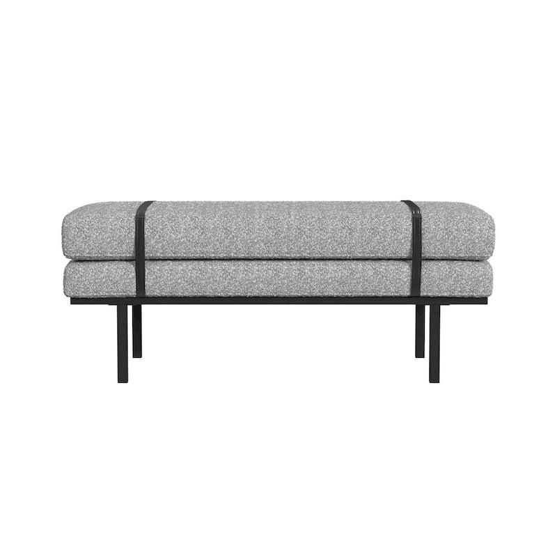 HomePop upholstered Bench with Metal Base - Cream Boucle