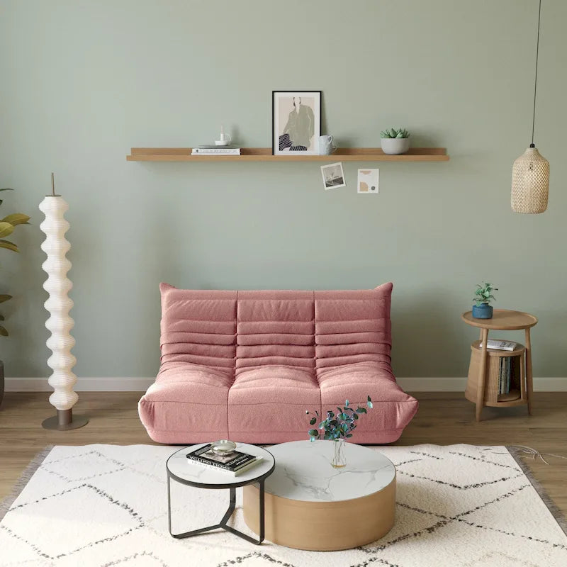 Feature Lazy Sofa Teddy Fabric Couch Living Room Sofa Bean Bag Chair