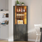 66 Tall Corner Cabinet With Led Light