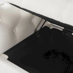 63 Upholstered Storage Bench, Button-Tufted Large Storage Ottoman Bench for Bedroom End of Bed, Rolled Armed Bench