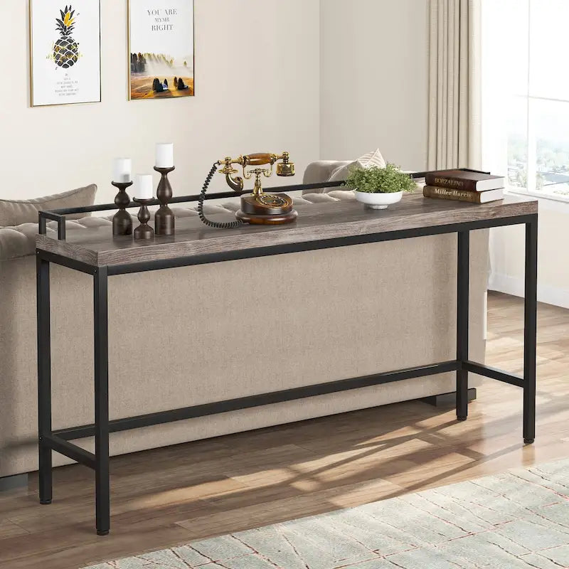 Console Table Behind Sofa Couch, 70.9 inch Long Narrow Entry Table