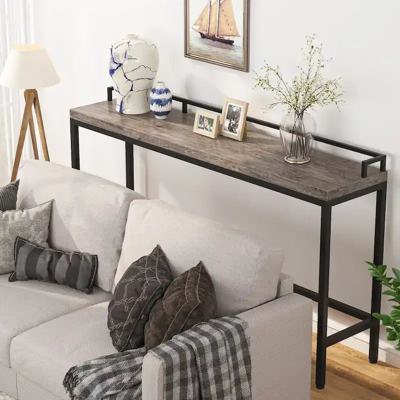Console Table Behind Sofa Couch, 70.9 inch Long Narrow Entry Table