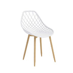 Kurv Mid-Century Modern Dining Chair with Steel Legs for Indoors or Outdoors - Set of 2