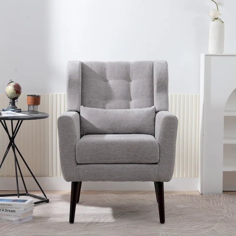 Chenille Fabric Accent Chair with Arm