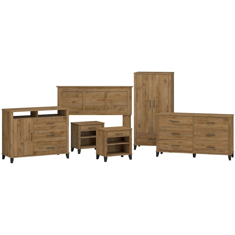 Somerset 6 Piece Full/Queen Size Bedroom Set by Bush Furniture