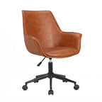 Porthos Home Jamar PU Leather Office Chair with Metal Roller Base
