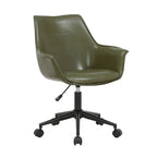Porthos Home Jamar PU Leather Office Chair with Metal Roller Base