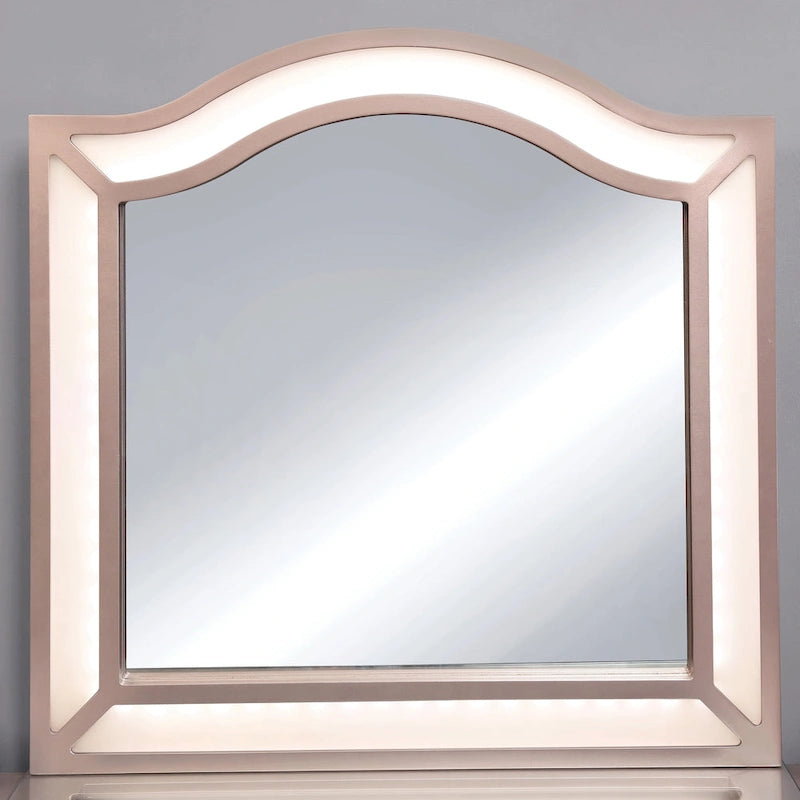 Furniture of America Ulru Transitional Solid Wood 3-Piece Makeup Vanity Set with LED