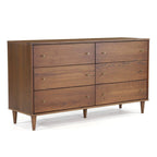 Grain Wood Furniture Mid Century 6-Drawer Dresser