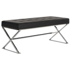 SAFAVIEH Lorayne Modern Glam Tufted Grey Bench - 43Wx18Dx18H