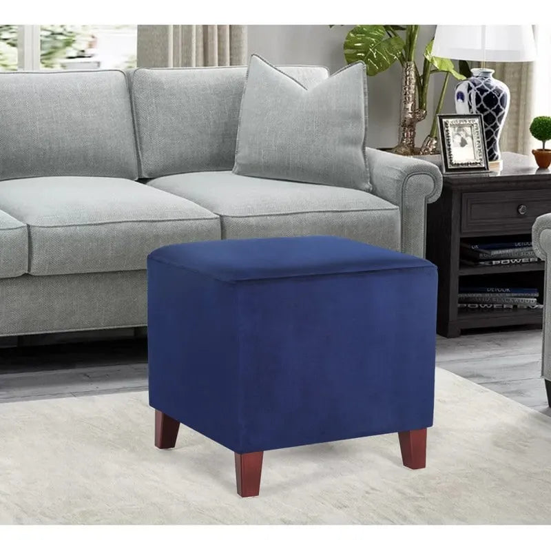 Adeco Square Ottoman Footrest Stool Small Fabric Bench Seat
