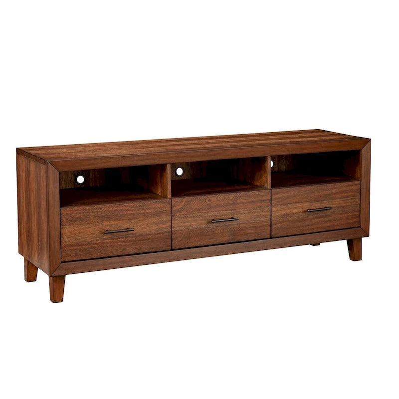 Origins by Alpine Trinidad Wood TV Console, Toffee (Brown)