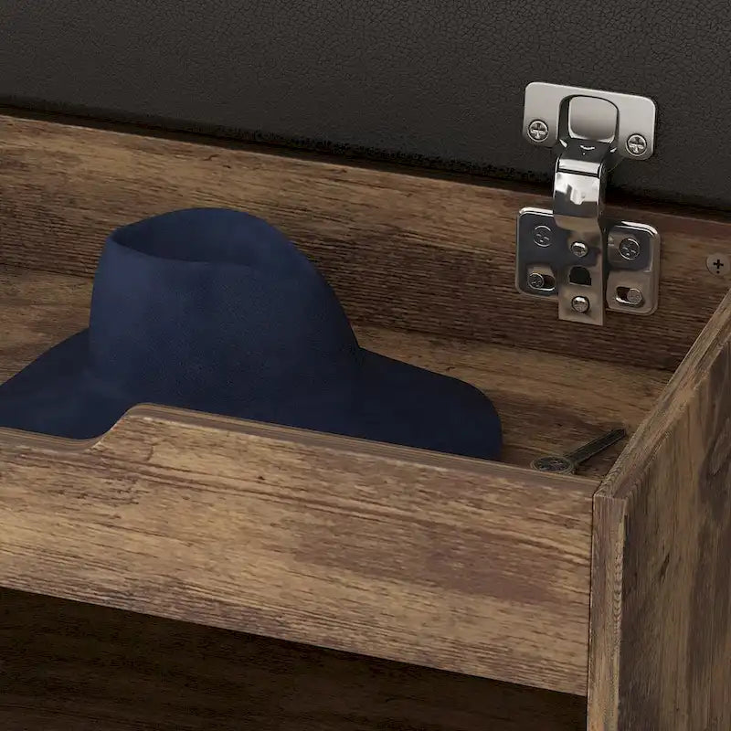 Kerrogee Shoe Storage Bench Rack for 6-Pair, with Hiden Storage uner Cushion - 12W x 24L x 21.2H