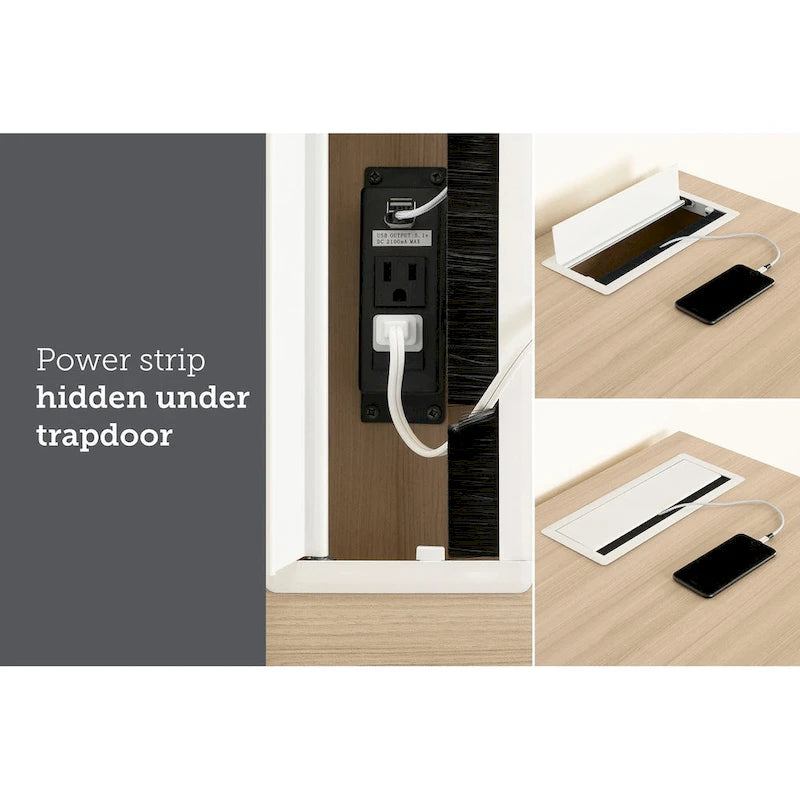 South Shore Helsy Computer Desk with Power Bar