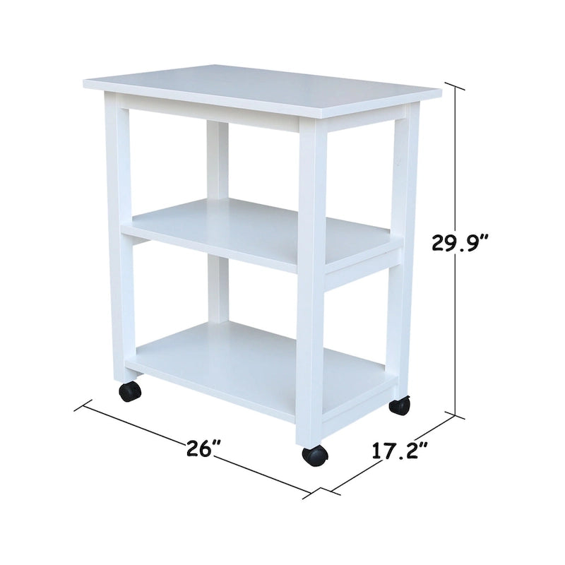Porch & Den Estelle Solid Wood Microwave Kitchen Cart