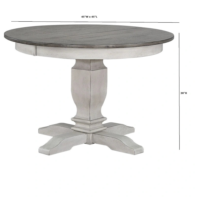 The Gray Barn Avalon 7-piece Dining Set in Stormy White and Ash with Ladderback Chairs